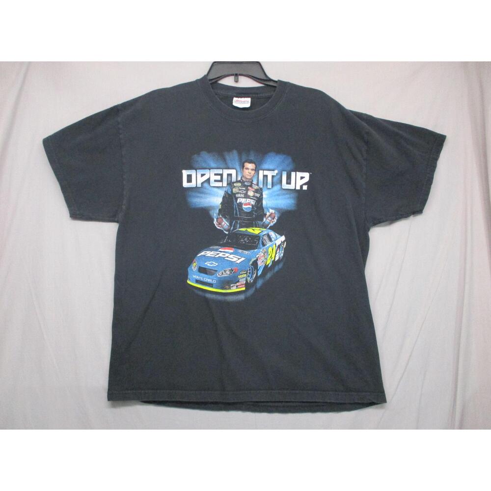 Hanes Black Racing Graphic Tee Jeff Gordon Unisex T-Shirt Size XL
